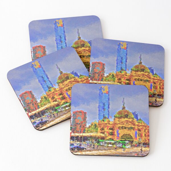 Item preview, Impressionist Painting of Flinders Street Station in 2014 - Melbourne, Victoria, Australia designed and sold by Steven Jodoin.