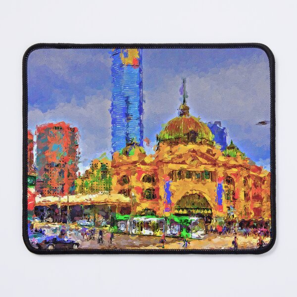 Item preview, Impressionist Painting of Flinders Street Station in 2014 - Melbourne, Victoria, Australia designed and sold by Steven Jodoin.