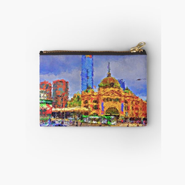 Item preview, Impressionist Painting of Flinders Street Station in 2014 - Melbourne, Victoria, Australia designed and sold by Steven Jodoin.