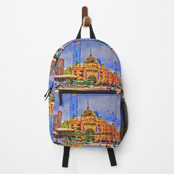 Item preview, Impressionist Painting of Flinders Street Station in 2014 - Melbourne, Victoria, Australia designed and sold by Steven Jodoin.