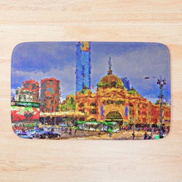 Item preview, Impressionist Painting of Flinders Street Station in 2014 - Melbourne, Victoria, Australia designed and sold by Steven Jodoin.