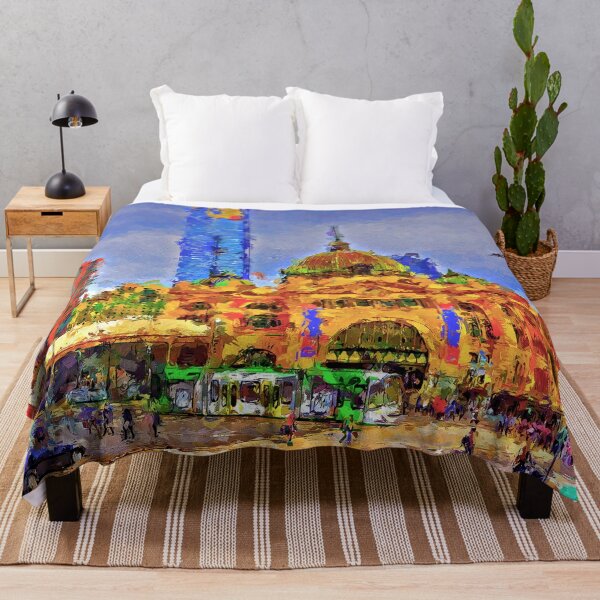 Item preview, Impressionist Painting of Flinders Street Station in 2014 - Melbourne, Victoria, Australia designed and sold by Steven Jodoin.