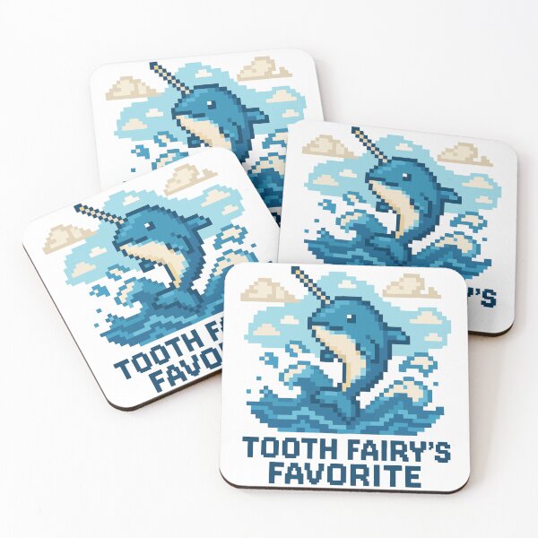 Item preview, Tooth Fairy’s Favorite – Leaping Narwhal Pixel Art designed and sold by NaturePixel.