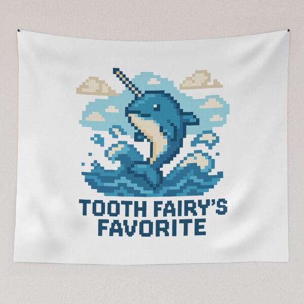 Item preview, Tooth Fairy’s Favorite – Leaping Narwhal Pixel Art designed and sold by NaturePixel.