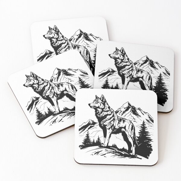 Item preview, Wolf Howling Full Moon Mountain Canis Predator Wildlife designed and sold by inkoutninja.