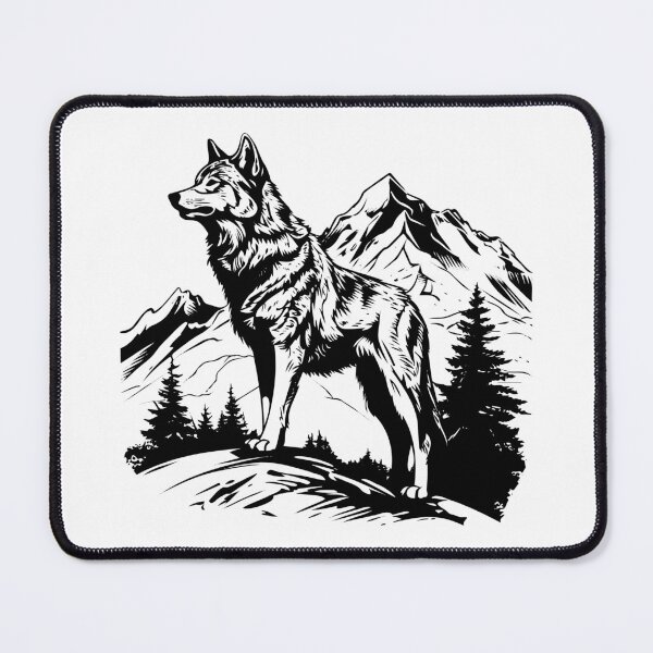 Item preview, Wolf Howling Full Moon Mountain Canis Predator Wildlife designed and sold by inkoutninja.
