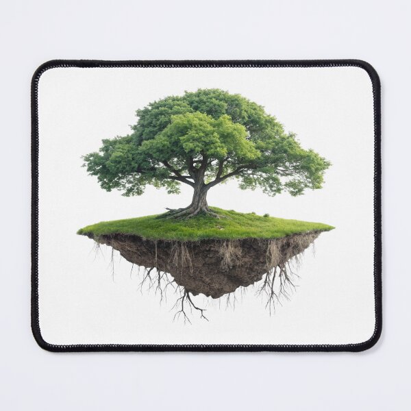 Item preview, Floating island with a green tree and visible roots designed and sold by elkuni.