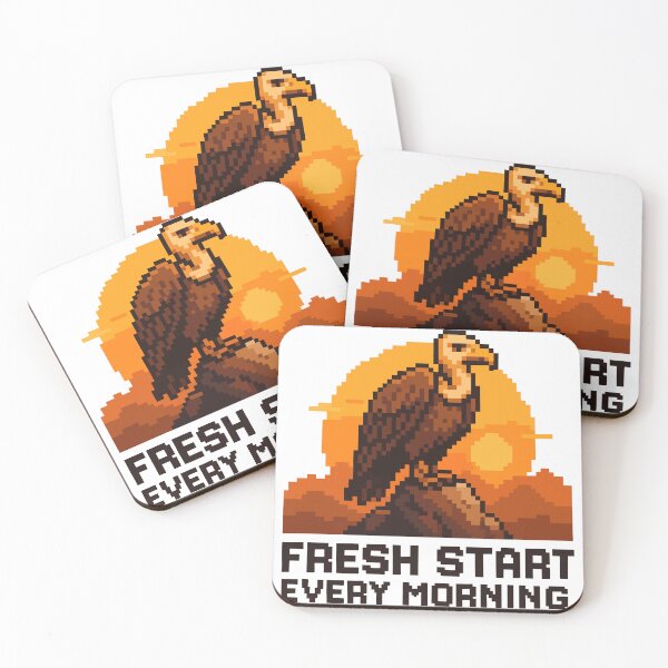 Item preview, Fresh Start Every Morning – Pixel Vulture Sunrise Scene designed and sold by NaturePixel.