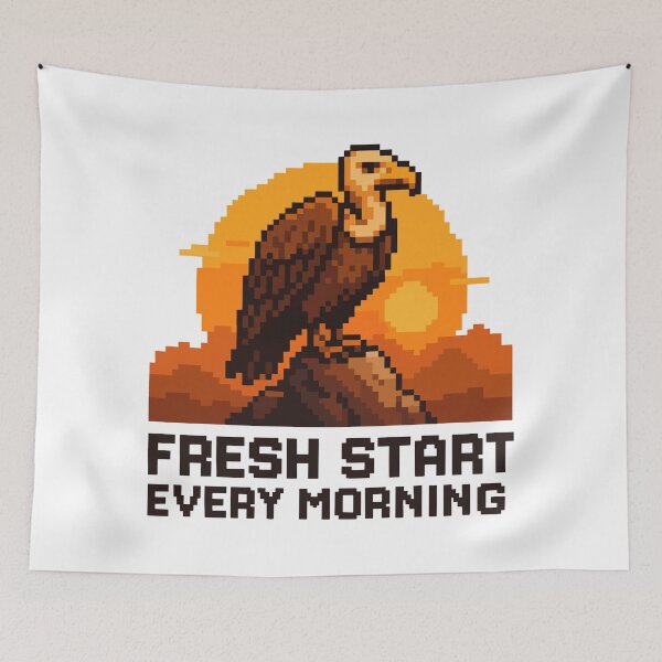 Item preview, Fresh Start Every Morning – Pixel Vulture Sunrise Scene designed and sold by NaturePixel.
