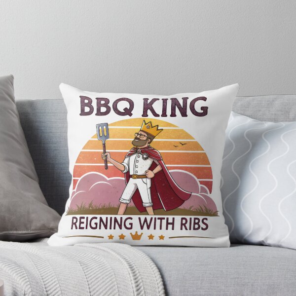 Item preview, retro bbq king reigning with ribs designed and sold by GogoGrove.