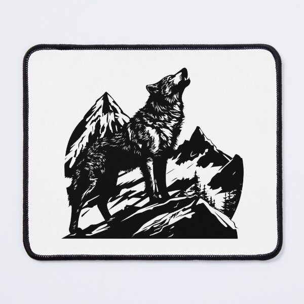 Item preview, Wolf Howling Full Moon Mountain Canis Predator Wildlife designed and sold by inkoutninja.