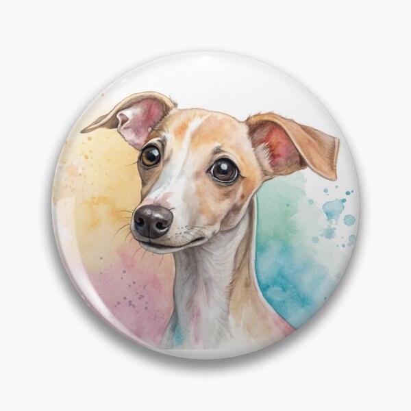 Item preview, Funny adorable portrait headshot of cute doggy. Italian Greyhound dog breed puppy, standing facing front designed and sold by elkuni.