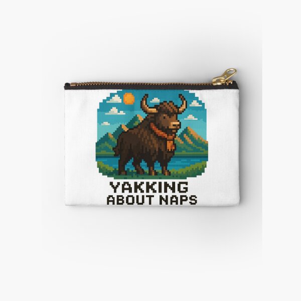 Item preview, Yakking About Naps – Cozy Pixel Yak in Mountains designed and sold by NaturePixel.