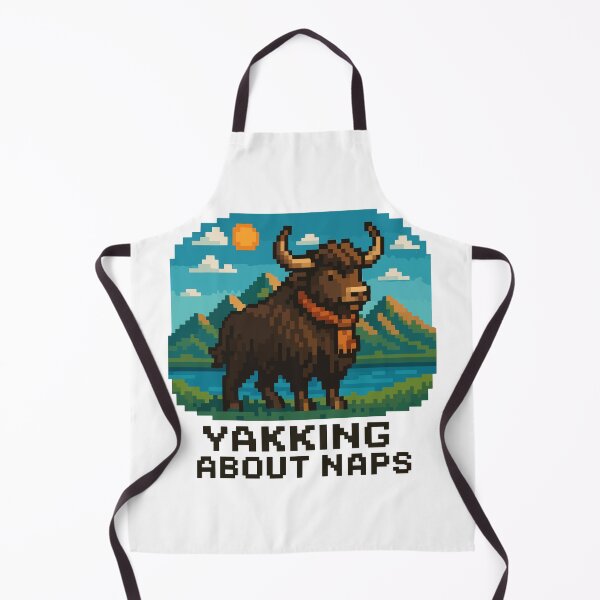 Item preview, Yakking About Naps – Cozy Pixel Yak in Mountains designed and sold by NaturePixel.