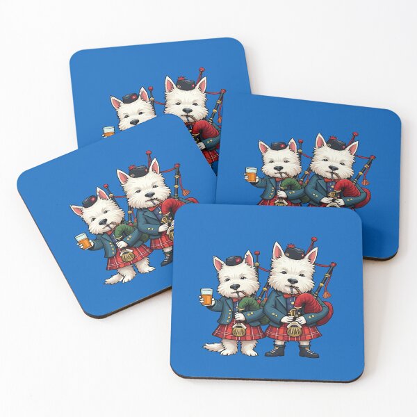 Item preview, Burns Night West Highland Terrier Bagpipers designed and sold by taiche.
