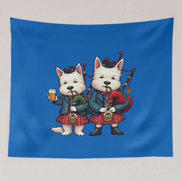 Item preview, Burns Night West Highland Terrier Bagpipers designed and sold by taiche.