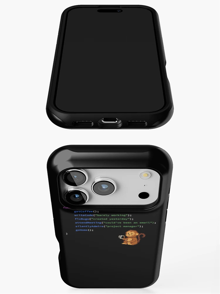 Thumbnail 3 of 4, iPhone Case, Code Monkey Daily Routine – Funny JavaScript Design designed and sold by ElkeD.