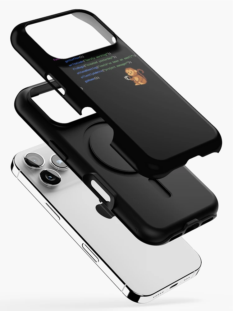 Thumbnail 2 of 4, iPhone Case, Code Monkey Daily Routine – Funny JavaScript Design designed and sold by ElkeD.