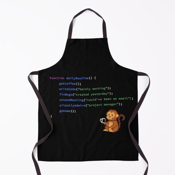 Item preview, Code Monkey Daily Routine – Funny JavaScript Design designed and sold by ElkeD.