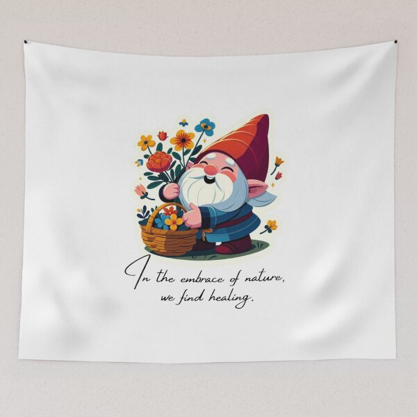 Item preview, Cheerful Garden Gnome Holding a Basket of Vibrant Flowers designed and sold by Rue Design Company.