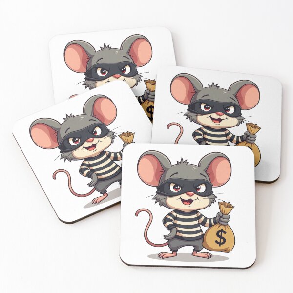 Item preview, Bank Robber Mouse – Funny Cartoon Thief Mouse Illustration designed and sold by MzulhilmiZam.