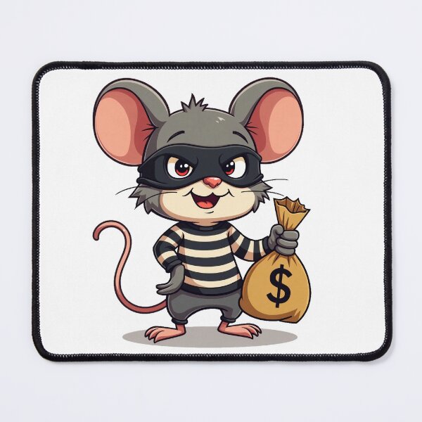 Item preview, Bank Robber Mouse – Funny Cartoon Thief Mouse Illustration designed and sold by MzulhilmiZam.