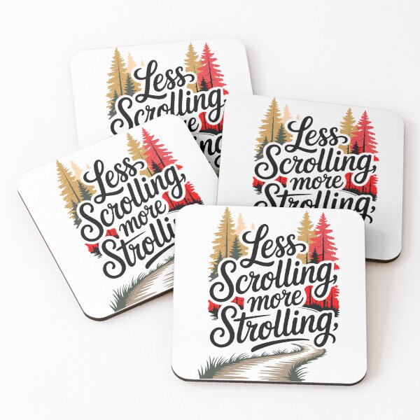 Item preview, Less traveling, more walking: autumn forest hand-lettering design designed and sold by Mahilis.