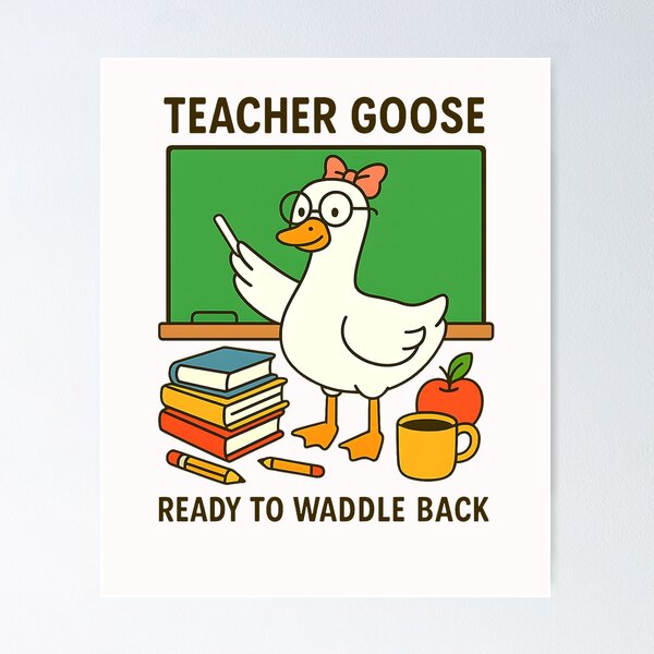 Item preview, Back To School Goose Teacher Fall Coquette Pumpkin designed and sold by TalalosART.