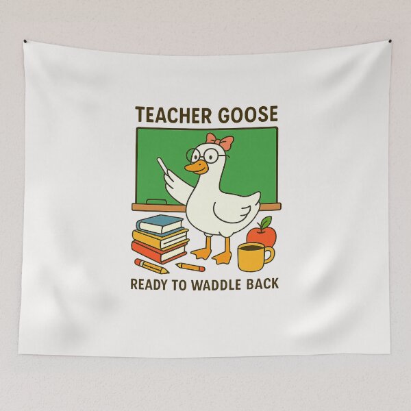 Item preview, Back To School Goose Teacher Fall Coquette Pumpkin designed and sold by TalalosART.