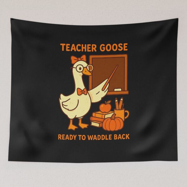 Item preview, Back To School Goose Teacher Fall Coquette Pumpkin designed and sold by TalalosART.