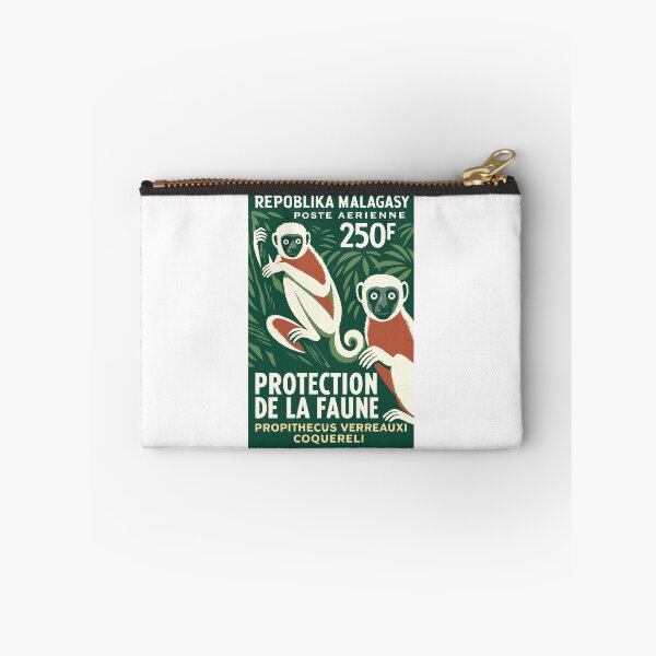 Item preview, Madagascar Lemur White Sifaka Stamp Poster designed and sold by retrographics.