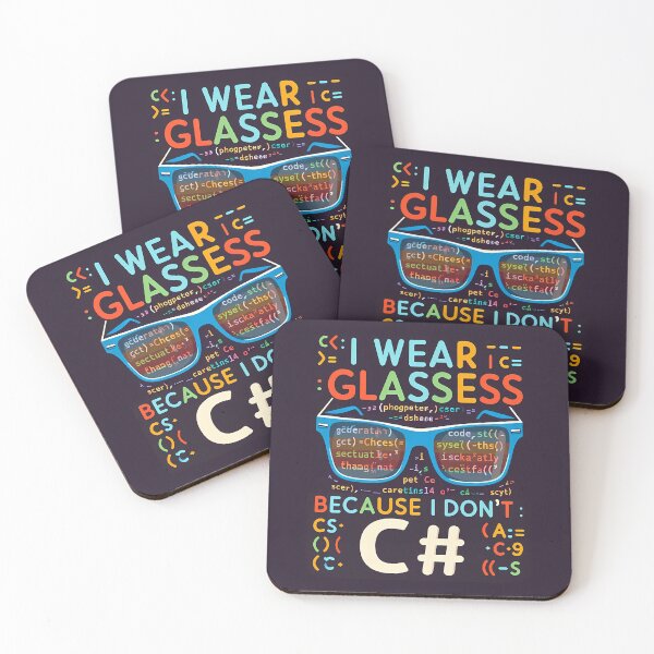 Item preview, I wear Glasses because I don't C#, typography designed and sold by maxmaj.