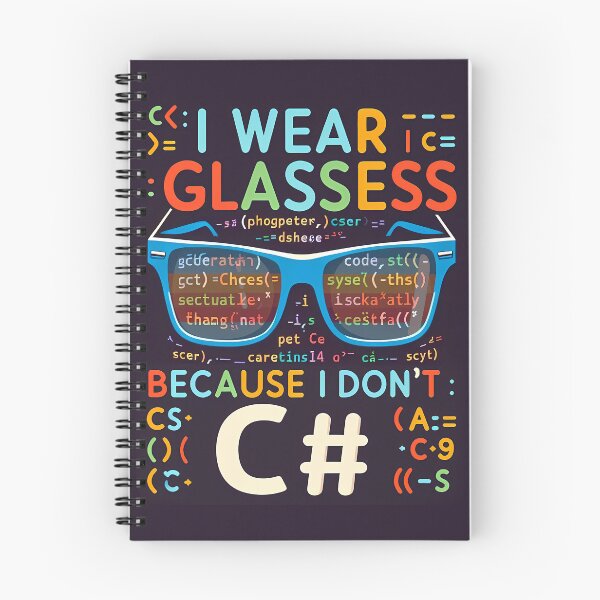 Item preview, I wear Glasses because I don't C#, typography designed and sold by maxmaj.