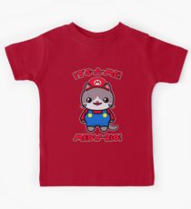 Kawaii Cat Cute Funny Mario Parody Kids Tee