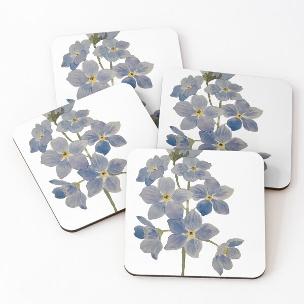 Item preview, baby blue flowers in watercolor  designed and sold by tnlisa.