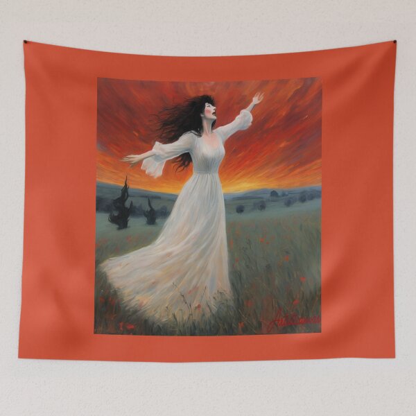 Item preview, "Kate Bush: Ethereal Drama on a Fiery Sunset Field" designed and sold by Artisticanvas.