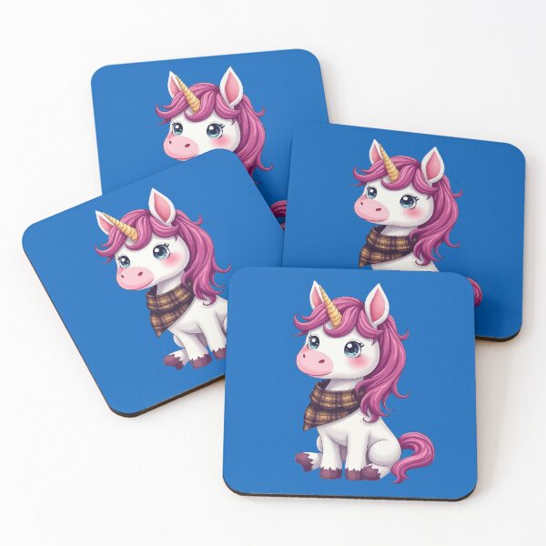 Item preview, Cute Pink Unicorn Wearing A Scottish Plaid Neckerchief designed and sold by taiche.