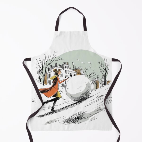 Item preview, A Woman Pushing A Large Snowball designed and sold by PixelPopShops.