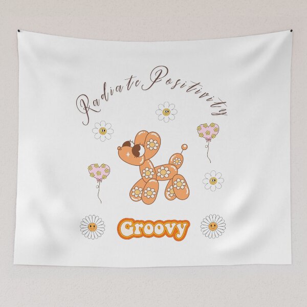 Item preview, Radiate Positivity – Groovy Balloon Dog Art designed and sold by mintmono-studio.