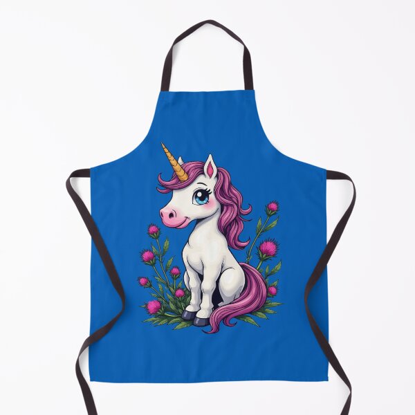 Item preview, Cute Pink Unicorn Seated Amongst Scottish Thistles designed and sold by taiche.