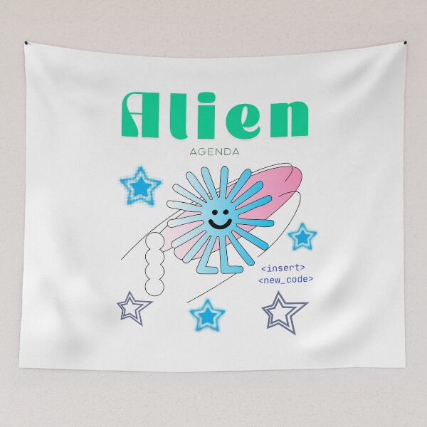 Item preview, Alien Agenda — Cosmic Doodle Vibes designed and sold by mintmono-studio.