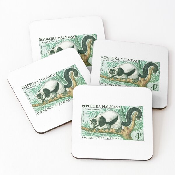 Item preview, 1961 Madagascar Ruffed Lemur Postage Stamp designed and sold by retrographics.