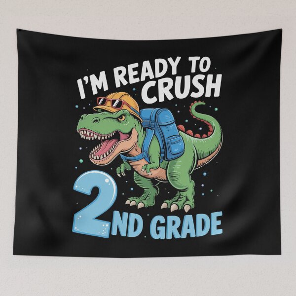 Item preview, Ready To Crush 2nd Grade T Rex Dinosaur Back to School designed and sold by brynatshop.