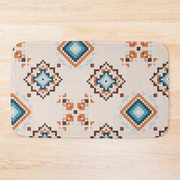 Item preview, Abstract Pixel Blocks Fabric Pattern with Bold Color Transitions for Modern Textiles designed and sold by Loomexa Studio .