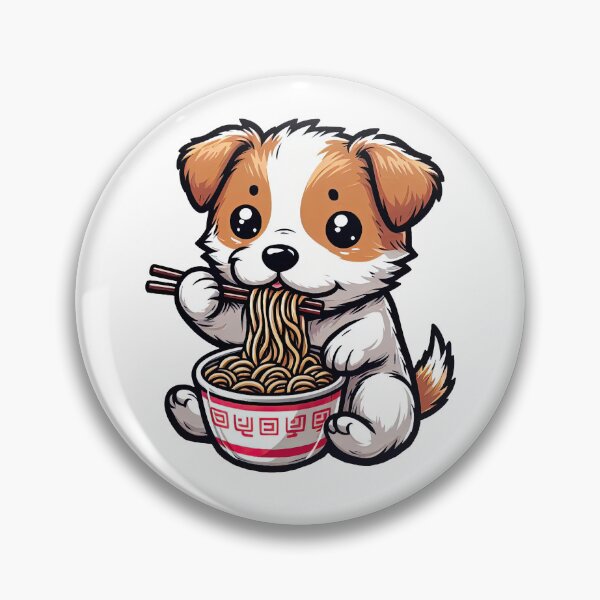 Item preview, Jack Russell Terrier Anime Dog Eating Ramen Noodles designed and sold by doodIllustrate.