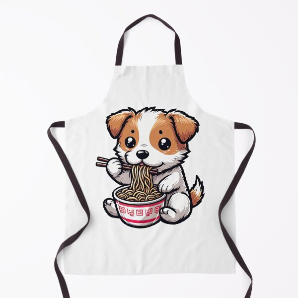 Item preview, Jack Russell Terrier Anime Dog Eating Ramen Noodles designed and sold by doodIllustrate.