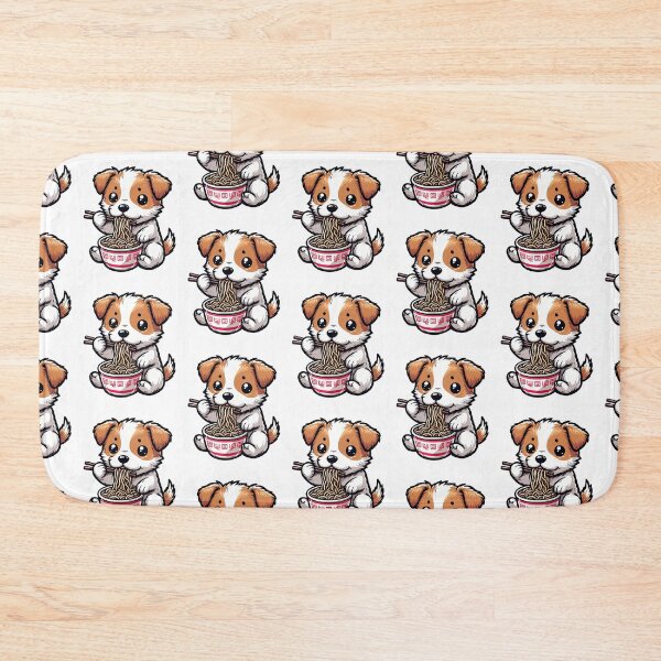 Item preview, Jack Russell Terrier Anime Dog Eating Ramen Noodles designed and sold by doodIllustrate.