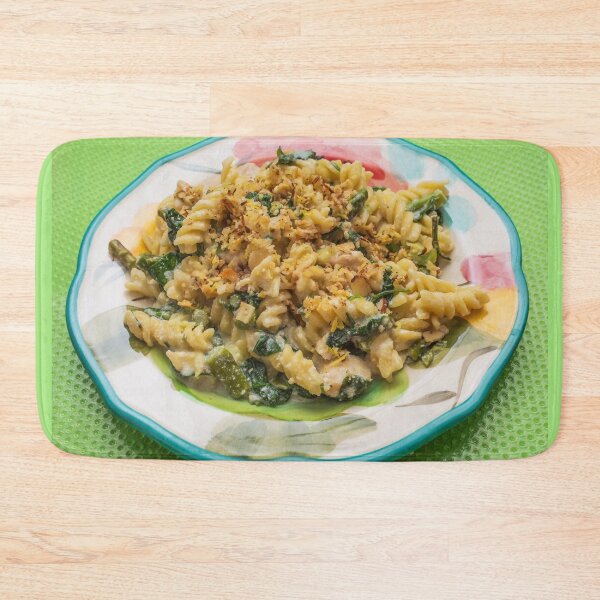 Item preview, Asparagus, Chicken, Spinach, Ricotta Pasta with an Almond Garlic Crumble on Top designed and sold by LINDA MCKUSICK.