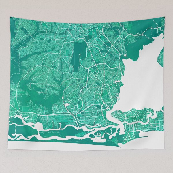 Item preview, Lagos City Map of Nigeria - Watercolor designed and sold by deMAP.