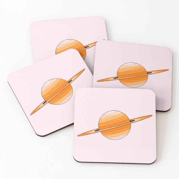 Item preview, Orange Pixel Saturn with Ring designed and sold by pixelglade.